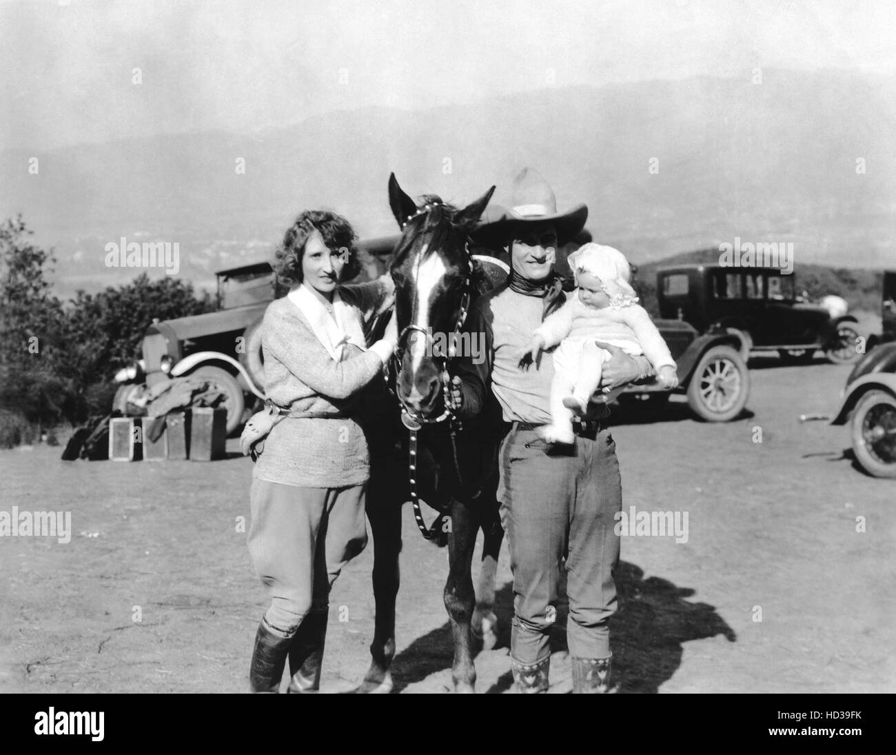 Mr. and Mrs. Tom Mix (Olive Mix), and their daughter, Thomasina Mix
