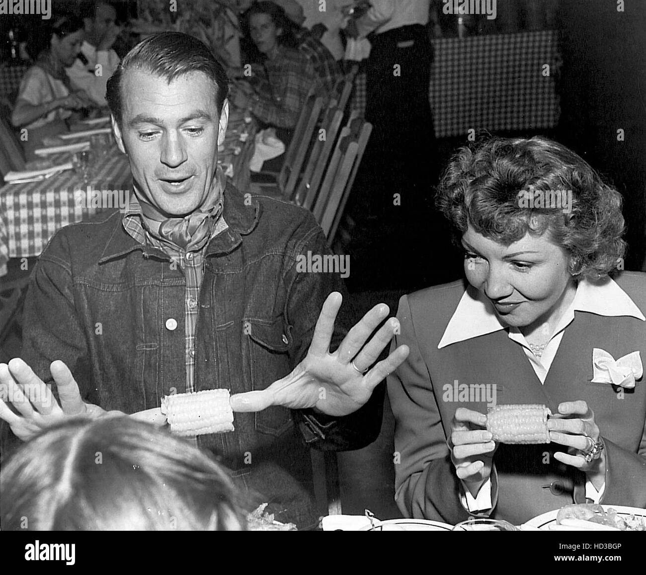 From left: Gary Cooper, Claudette Colbert, late 1930s Stock Photo - Alamy