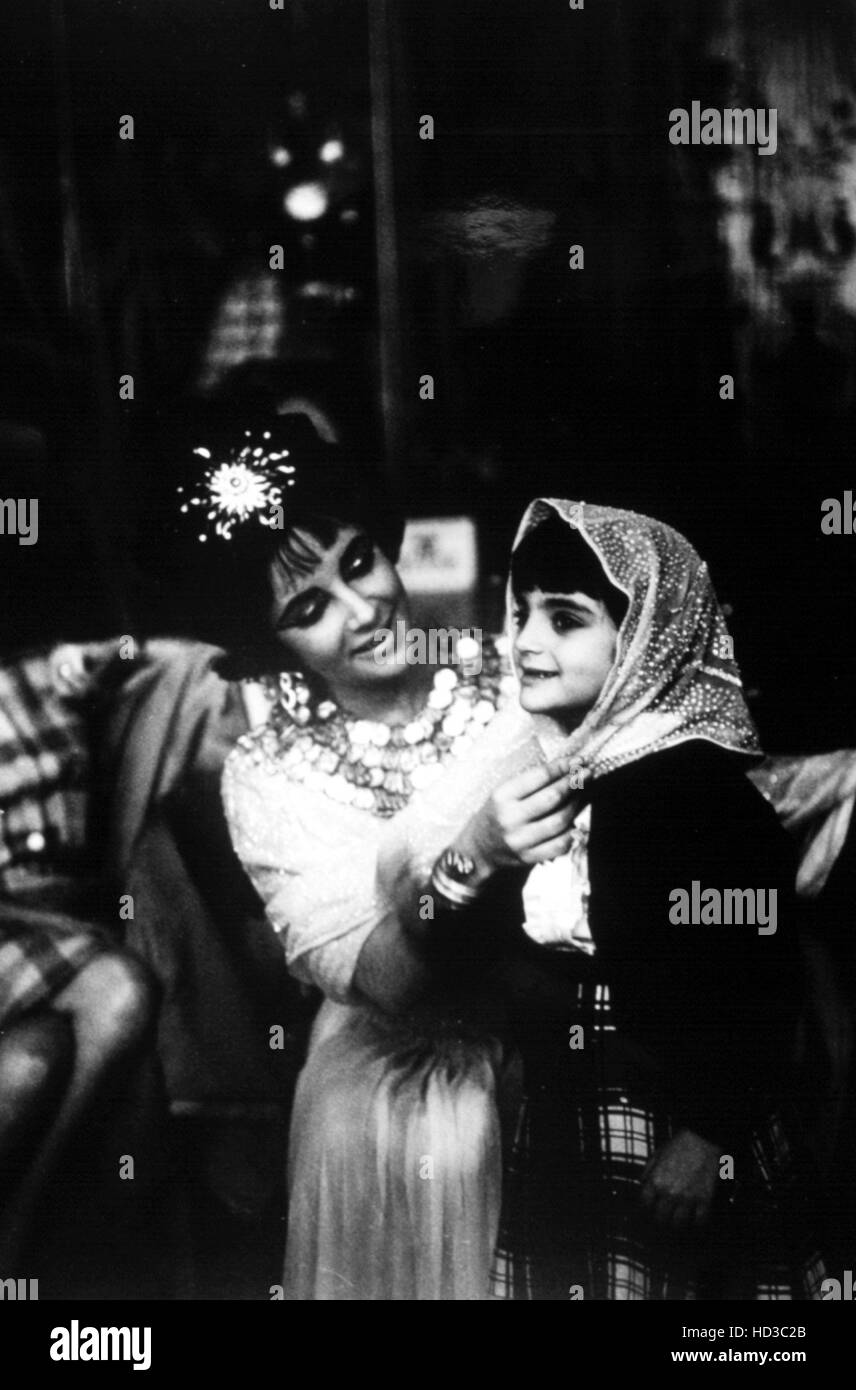 From left, Elizabeth Taylor, with her daughter Liza Todd, on the set of