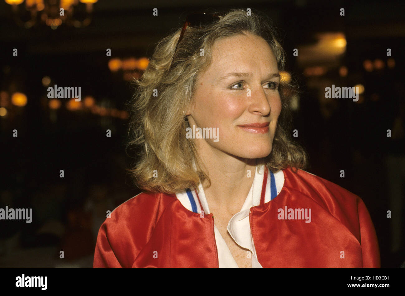 Glenn Close at the Hands Across America rally, New York, April 6, 1986