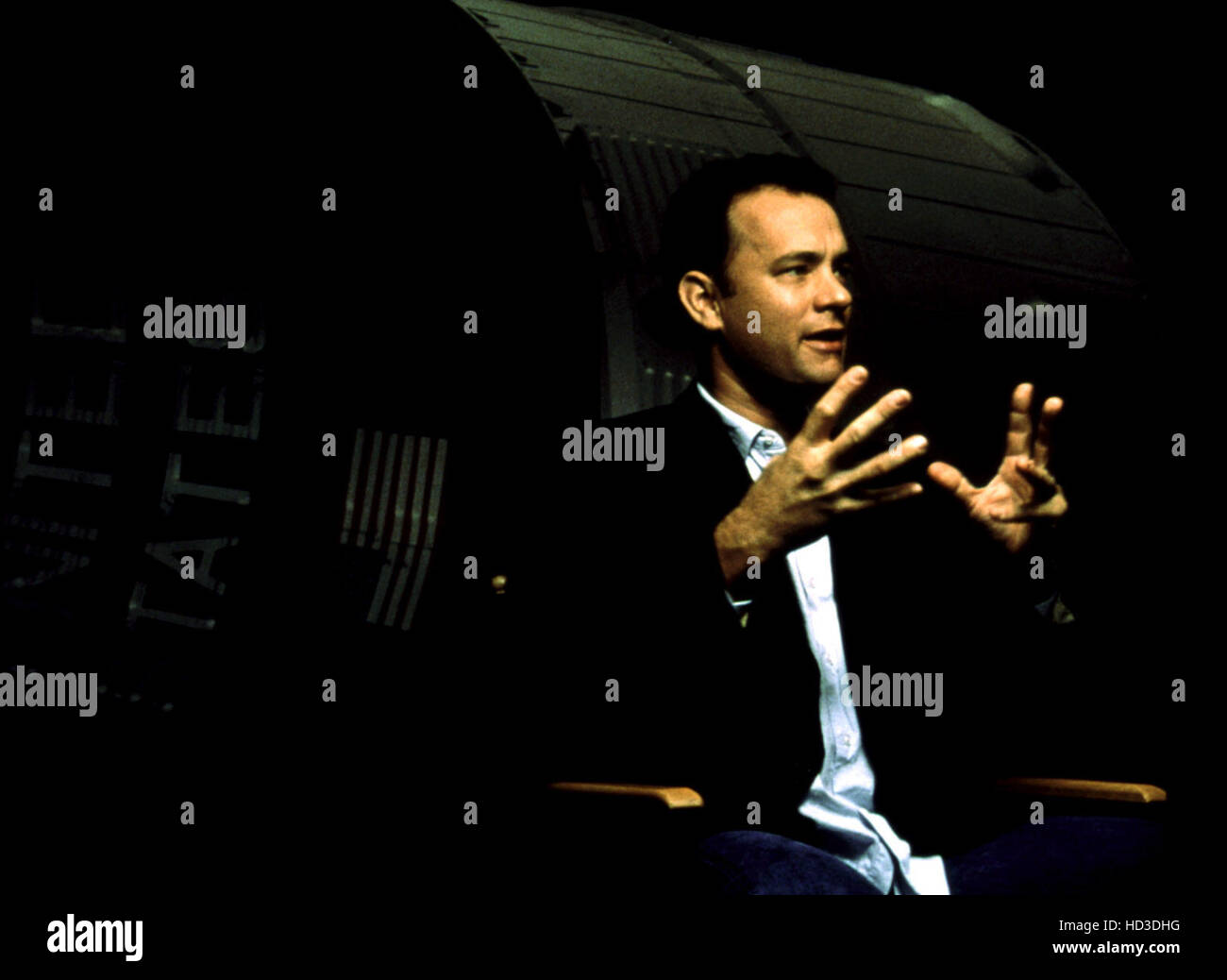 Producer TOM HANKS during interview for his FROM THE EARTH TO THE MOON TV series, 1997 Stock