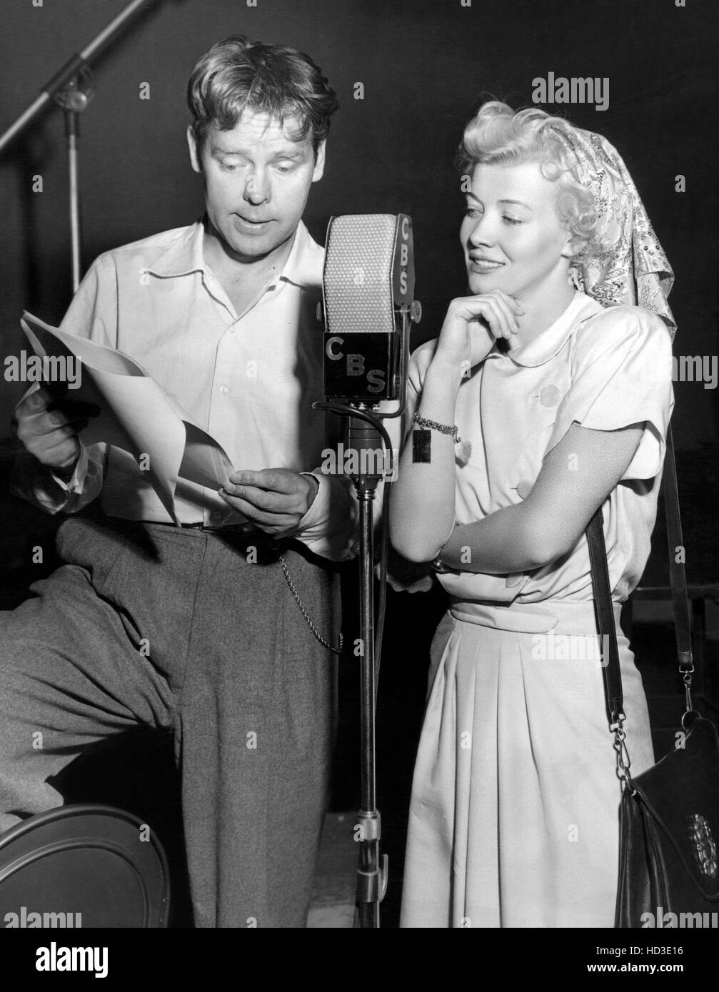 BLONDIE, from left: Arthur Lake, Penny Singleton during script ...