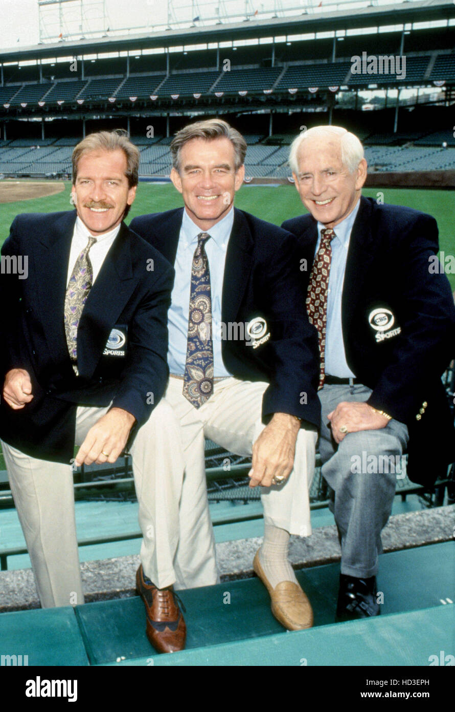CBS SPORTS' WORLD SERIES ANNOUNCER TEAM, (from left) Pat O'Brien, Tim