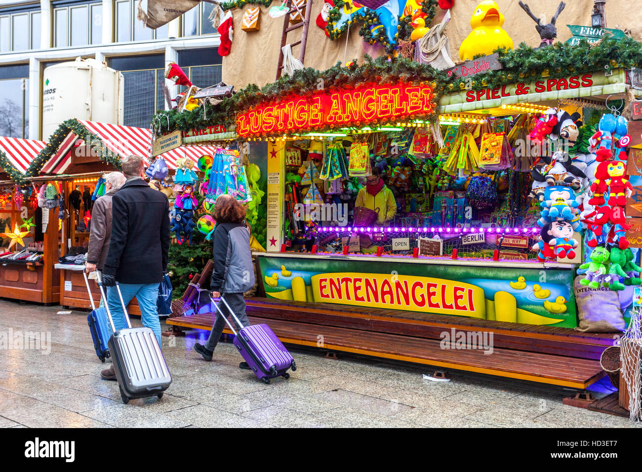 Christmas atmosphere and sales stands at Kurfurstendamm, Breitscheidplatz, Berlin, Germany Stock Photo