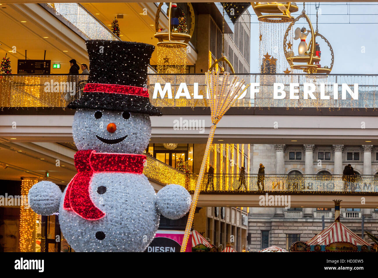 Berlin shopping, Christmas atmosphere at Mall of Berlin, Leipziger Platz, Berlin, Germany Stock Photo