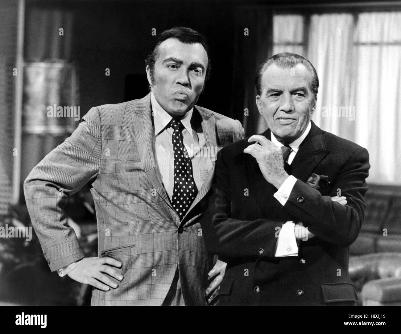 THE ABC COMEDY HOUR (aka THE KOPYKATS), from left: Will Jordan, Ed Sullivan,  1972 Stock Photo - Alamy, image size:1300x1083