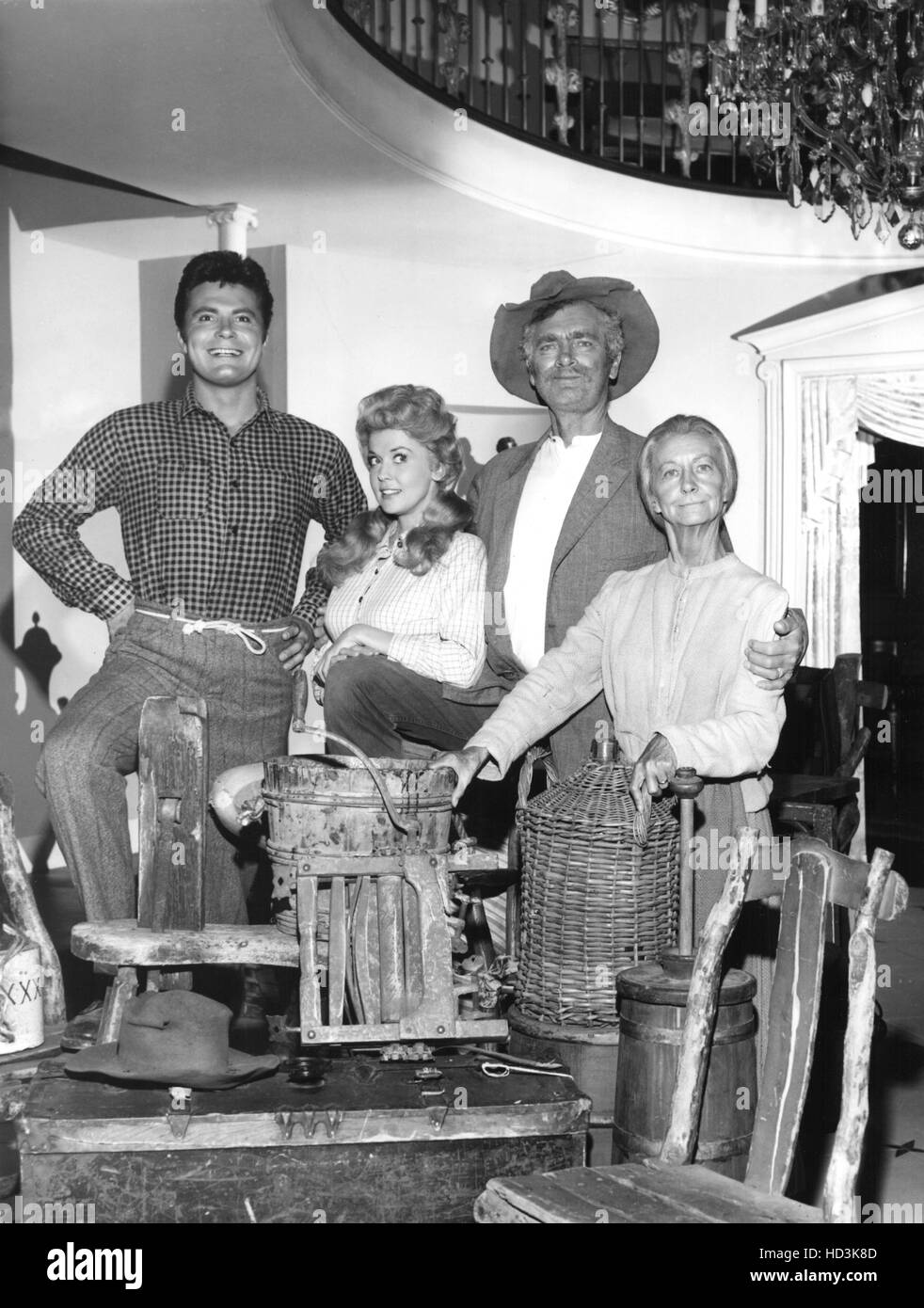 THE BEVERLY HILLBILLIES, Max Baer Jr., Donna Douglas, Buddy Ebsen, Irene Ryan, 1962-71 Stock