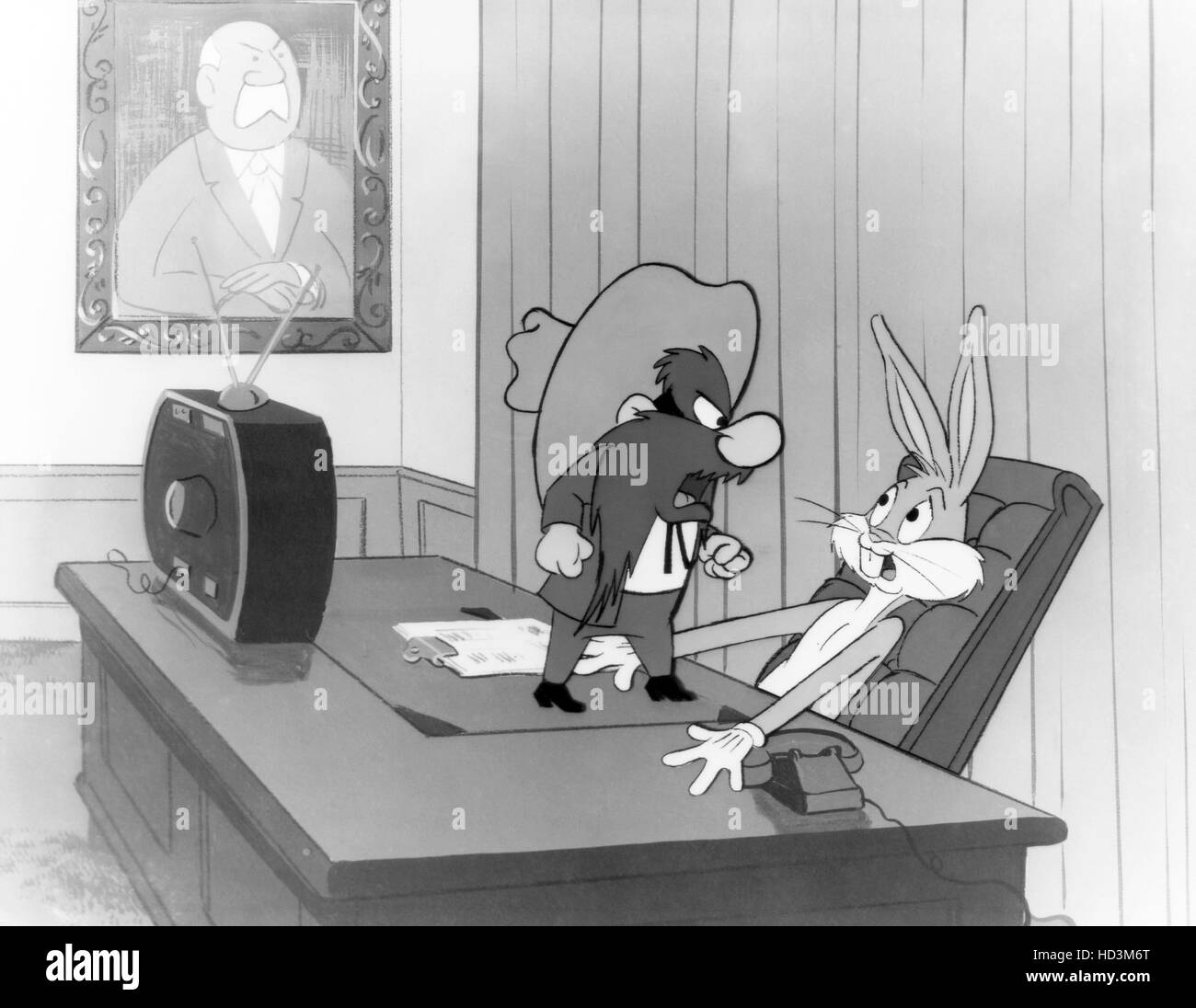 BUGS BUNNY'S MAD WORLD OF TELEVISION, from left Yosemite Sam, Bugs