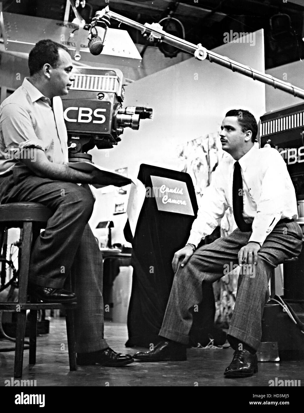 CANDID CAMERA, host, Allen Funt, during a rehearsal with director, John