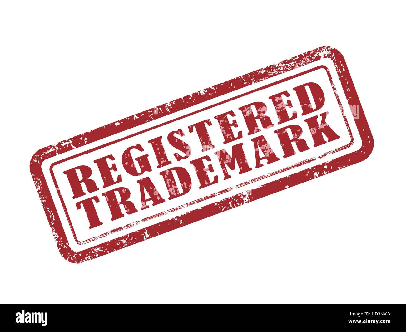 stamp registered trademark in red over white background Stock Vector