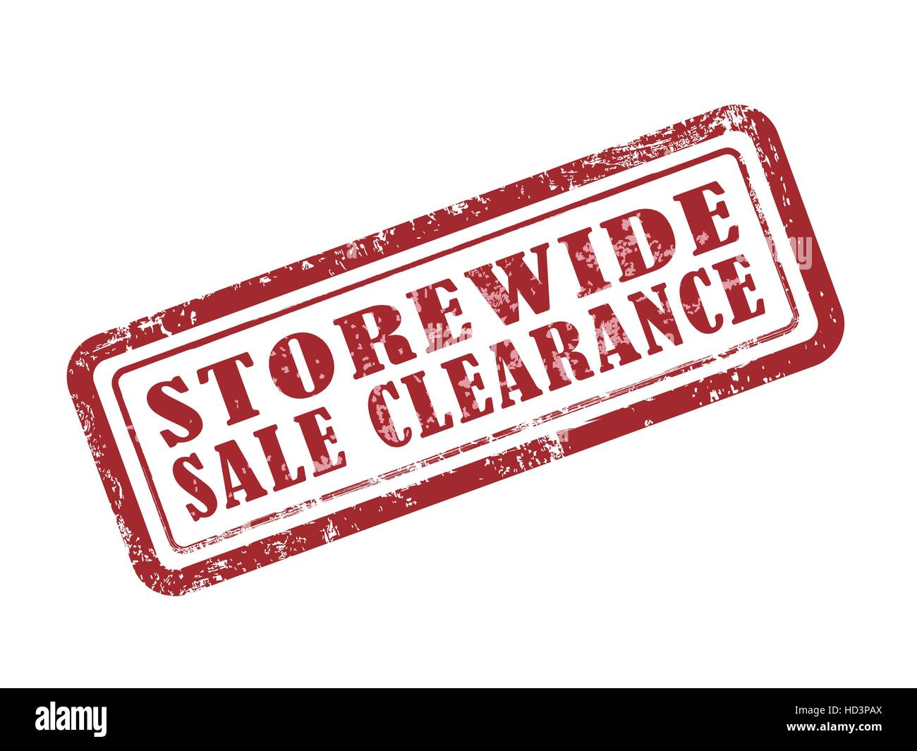 stamp storewide sale clearance in red over white background Stock Vector