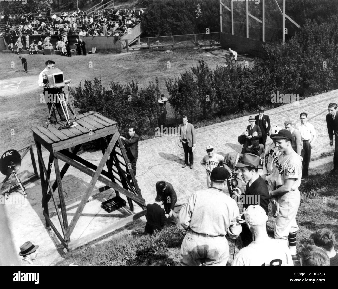 NBC Television airing live the first sporting event to be televised