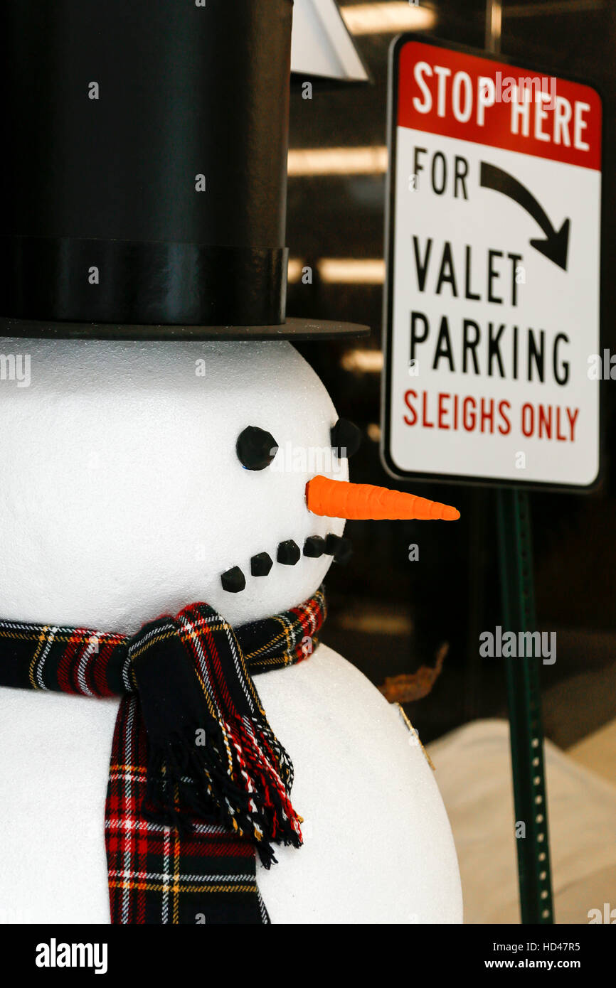 Bah Humbug snowman. Christmas holidays in New York City, New York. USA Stock Photo