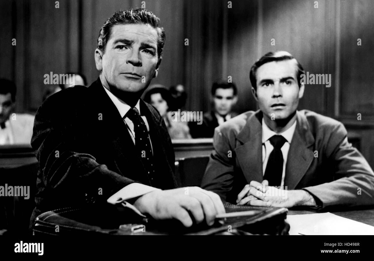 THE ALFRED HITCHCOCK HOUR, Richard Basehart, William Allen, 'Starring The Defense', (Season 2, Episode 7, aired November 15, Stock Photo