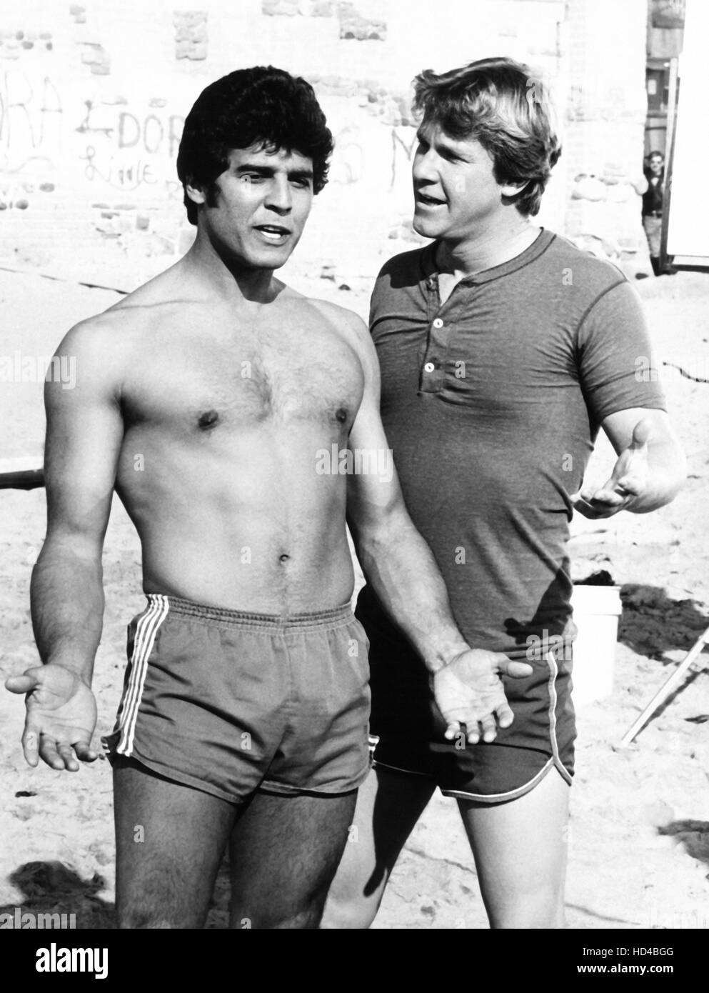 CHIPS, from left Erik Estrada, Larry Wilcox, 'Surf's Up,' (season 1, episode 15, aired January