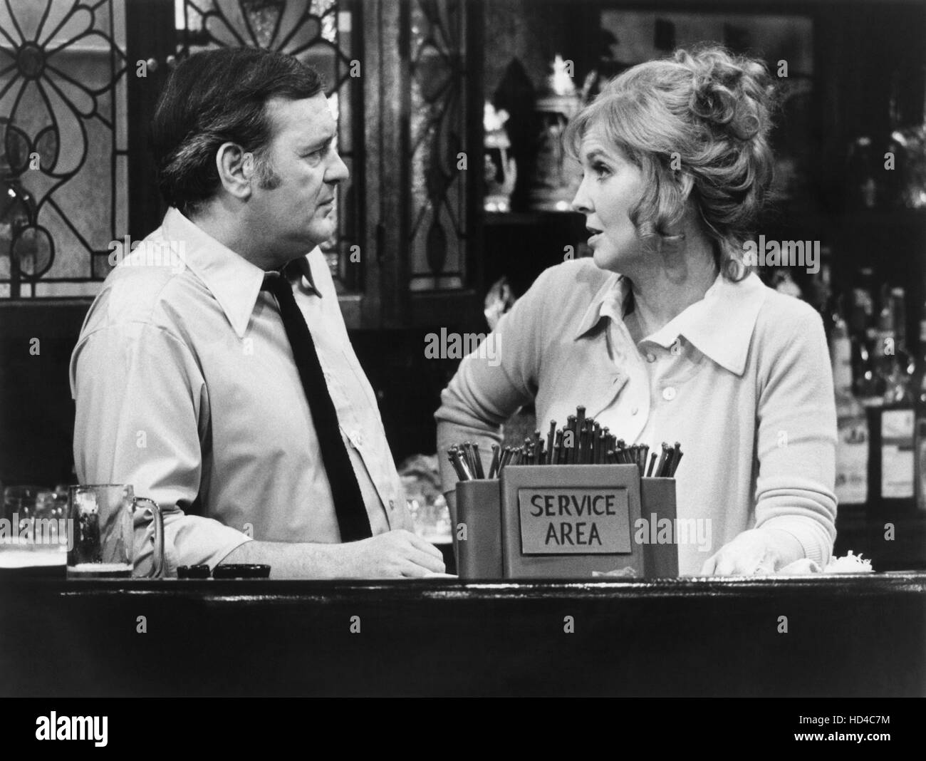 THE CORNER BAR, from left Eugene Roche, Anne Meara, 197273 Stock
