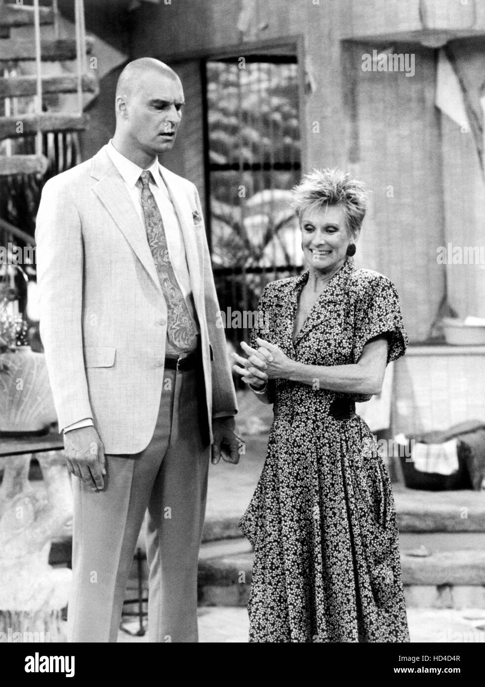 THE FACTS OF LIFE, from left Richard Moll, Cloris Leachman in 'Down