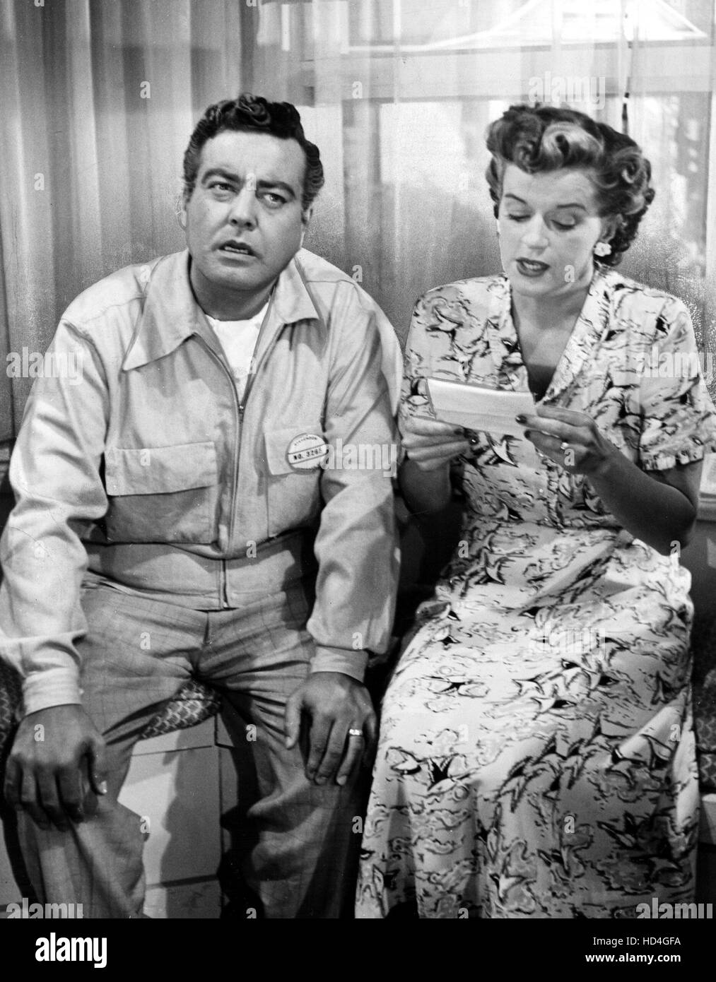 THE LIFE OF RILEY, Jackie Gleason, Rosemary DeCamp, 19491950 Stock