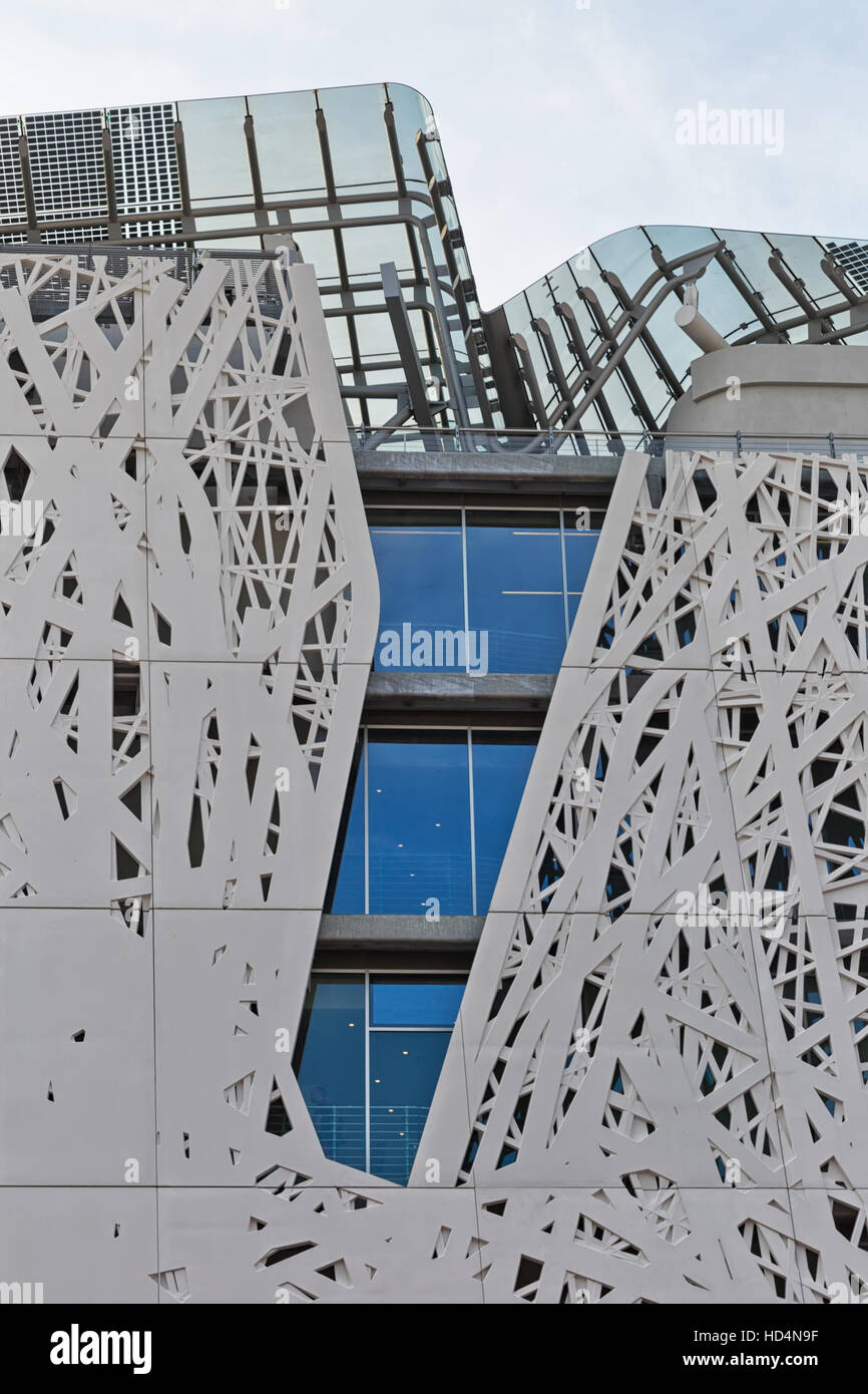 MILAN, ITALY - September 2015: Italian pavilion at Expo 2015. The theme of the Universal Exposition is Feeding the Planet, Energy for Life. Designed b Stock Photo