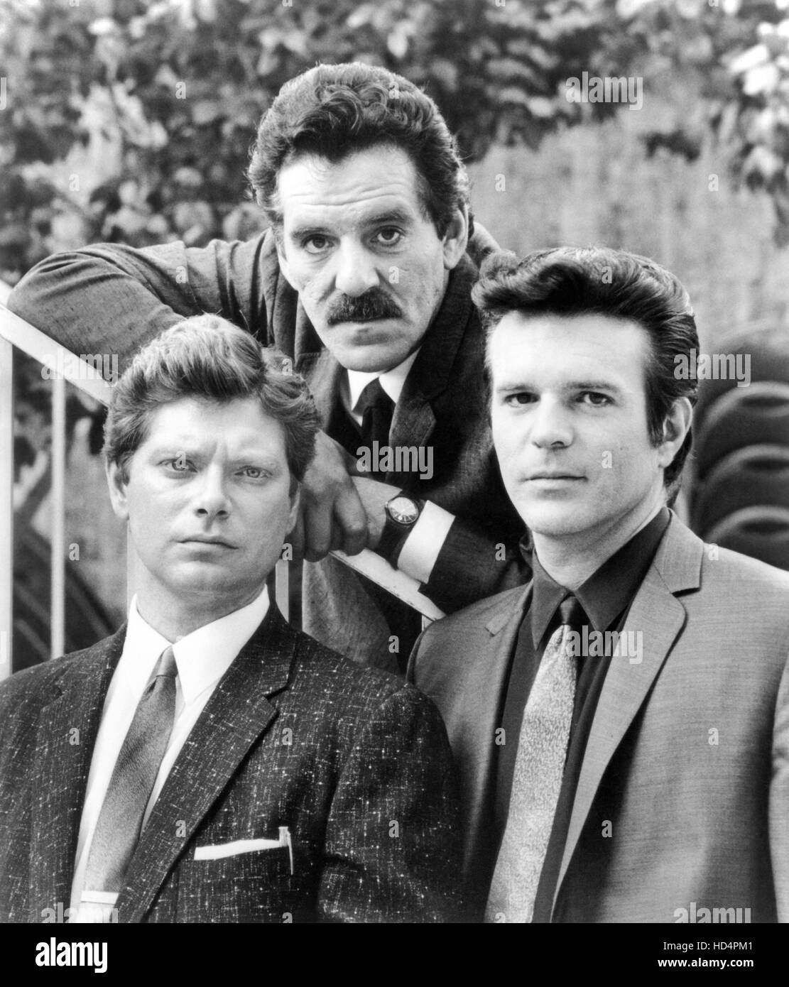 CRIME STORY, (from left): Stephen Lang, Dennis Farina, Anthony Denison, (Season 1, 1986), 1986-88. © New World Television / Stock Photo