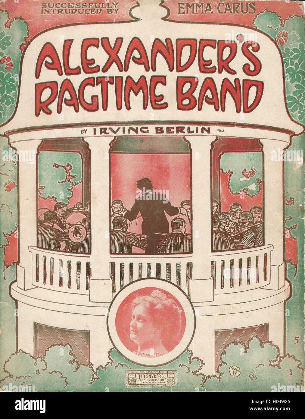 'Alexander's Ragtime Band' 1911 Irving Berlin Sheet Music Cover. Stock Photo