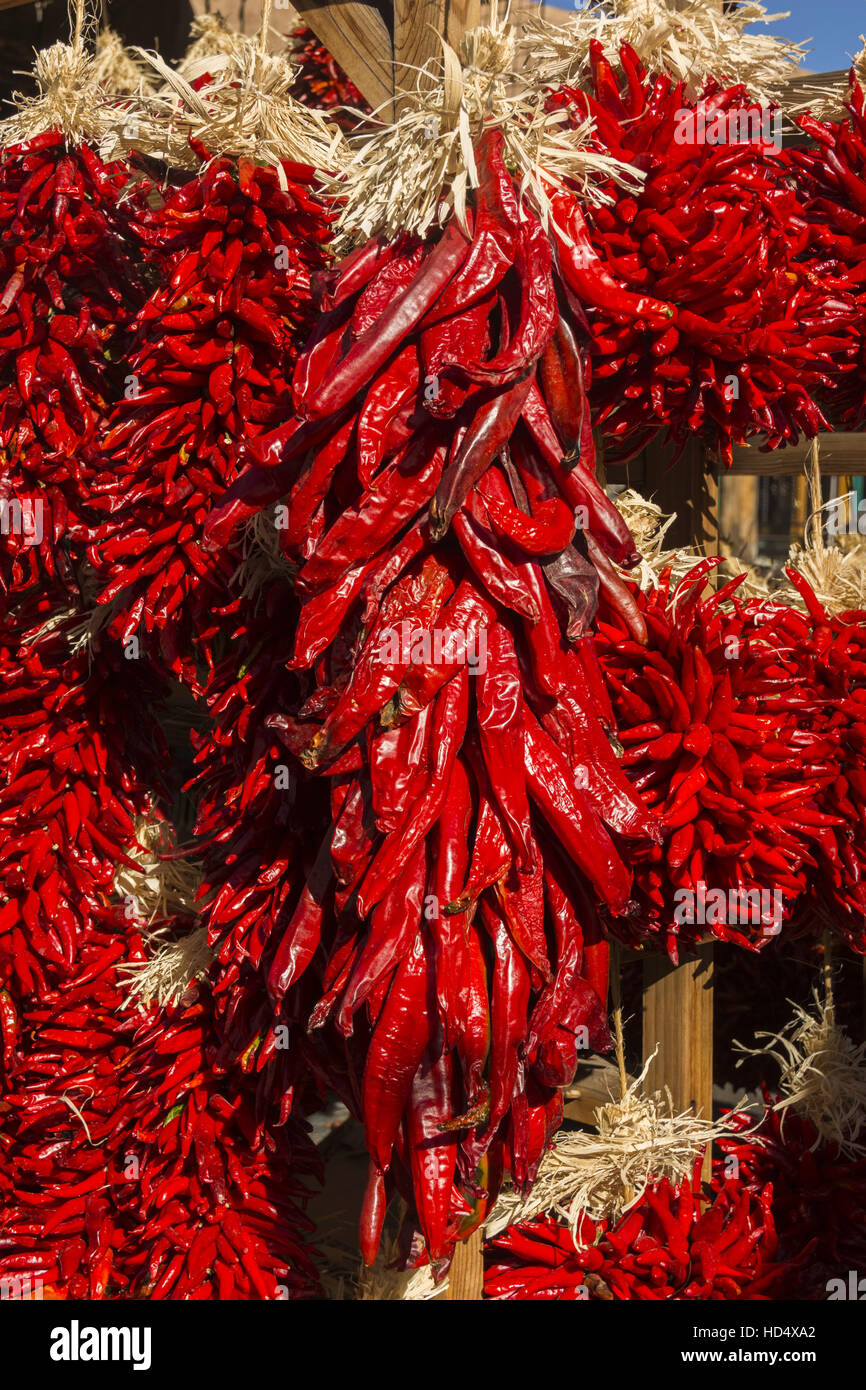New Mexico, Santa Fe, Chili ristras Stock Photo Alamy