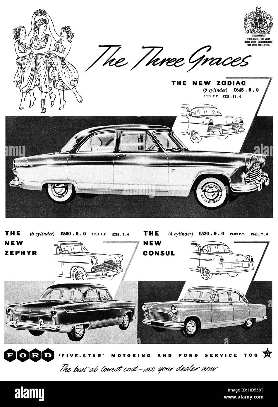 1956 British advertisement for Ford Cars Stock Photo