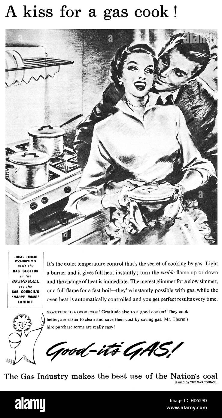 1955 British advertisement by The Gas Council Stock Photo