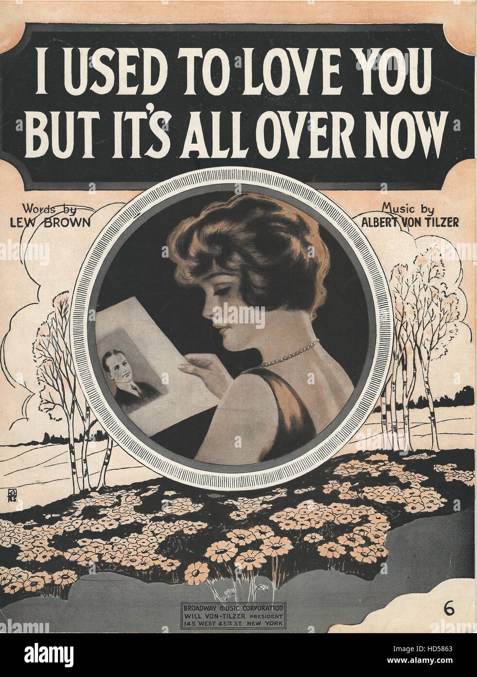  i used to love you but it s all over now 1920 sheet music cover stock