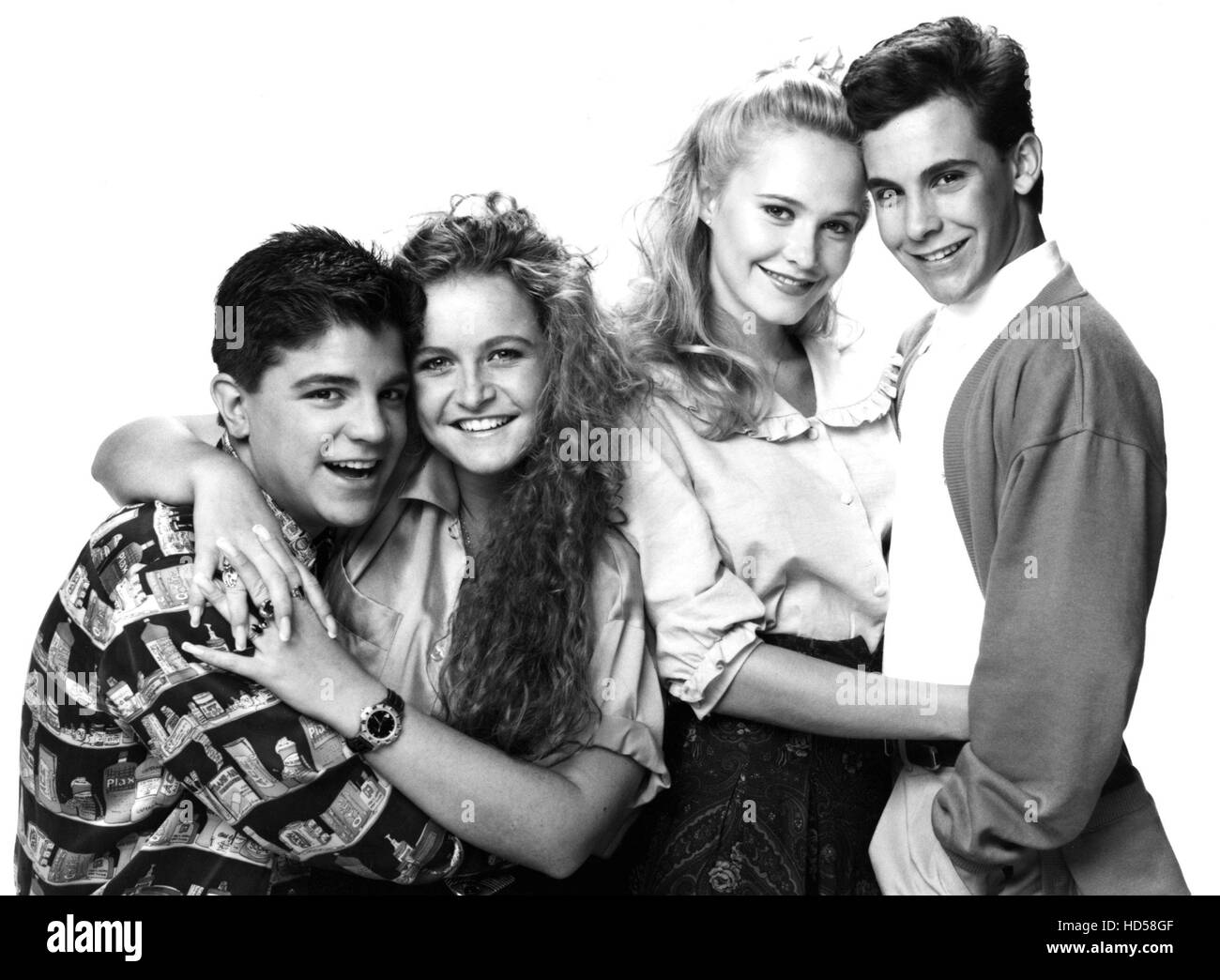 THE HOGAN FAMILY (aka VALERIE'S FAMILY), (l-r): Danny Ponce, Angela Lee,  Josie Bissett, Jeremy Licht, 1986-1991. © Lorimar Stock Photo - Alamy
