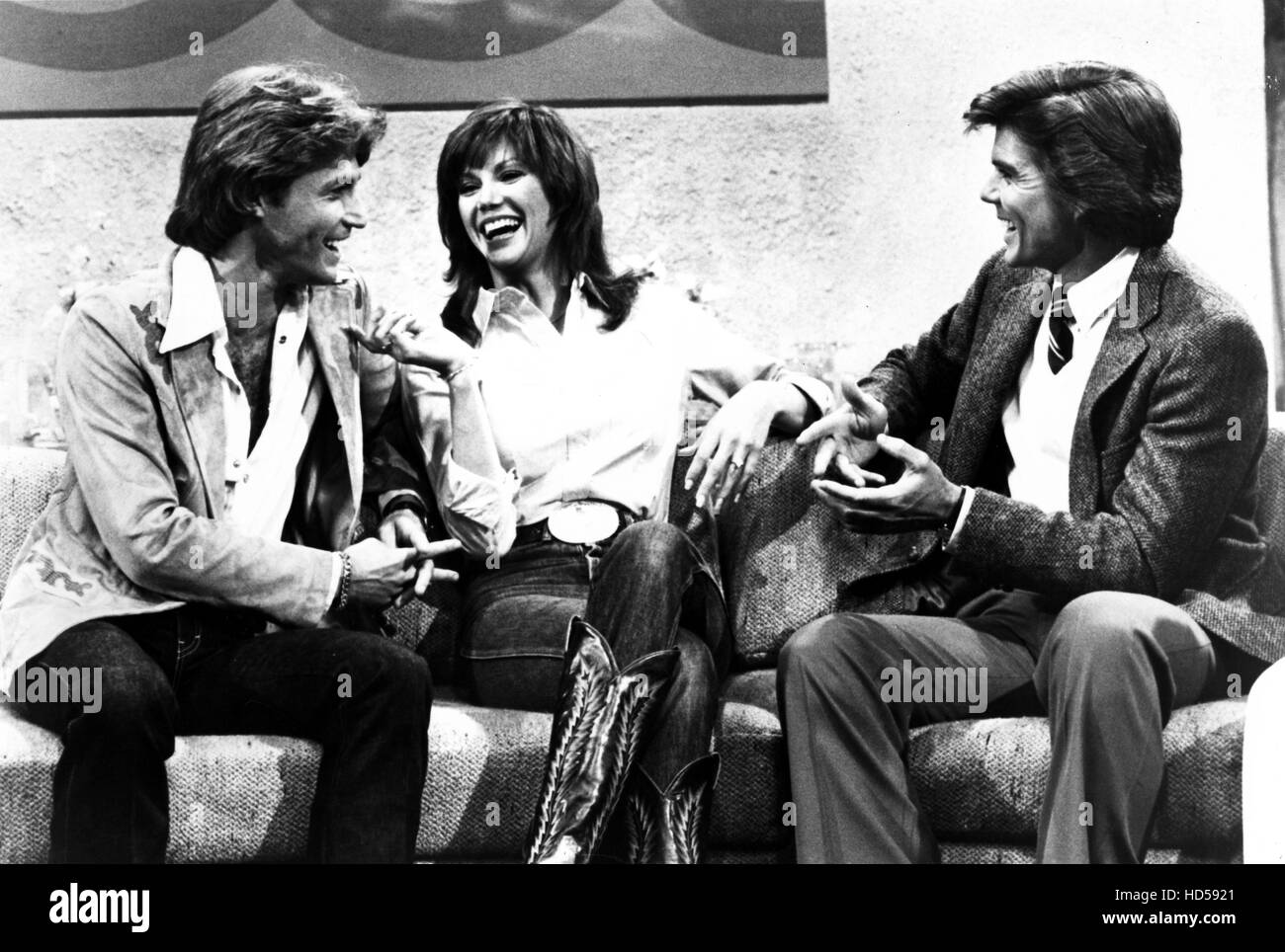THE JOHN DAVIDSON SHOW, Andy Gibb, Victoria Principal and host John Davidson (1981), 1980-1982 Stock Photo