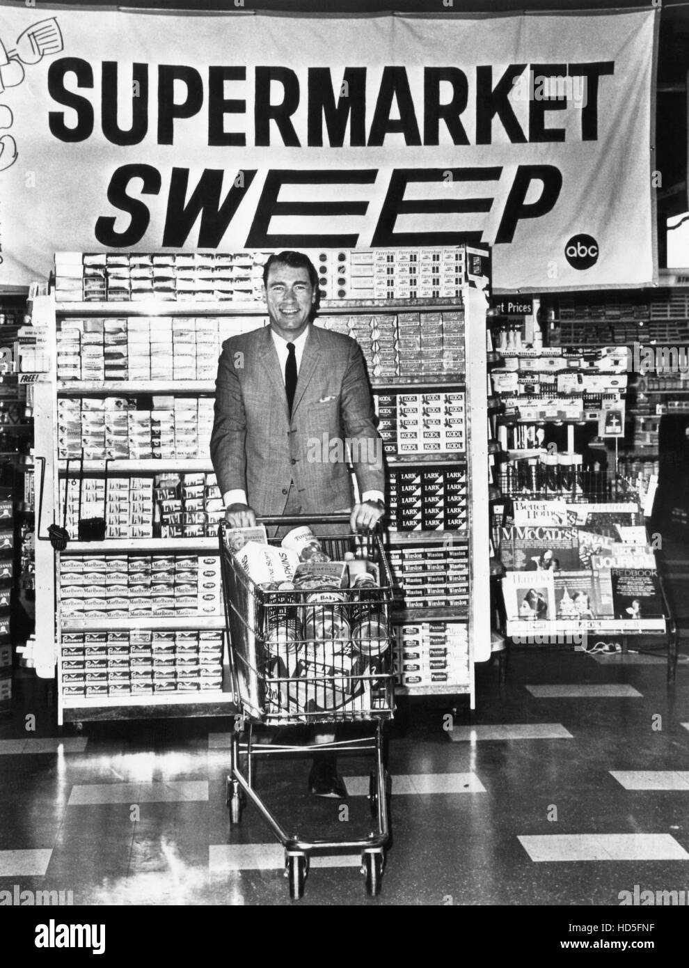SUPERMARKET SWEEP, host Bill Malone, ABCTV, 19651967 Stock Photo Alamy
