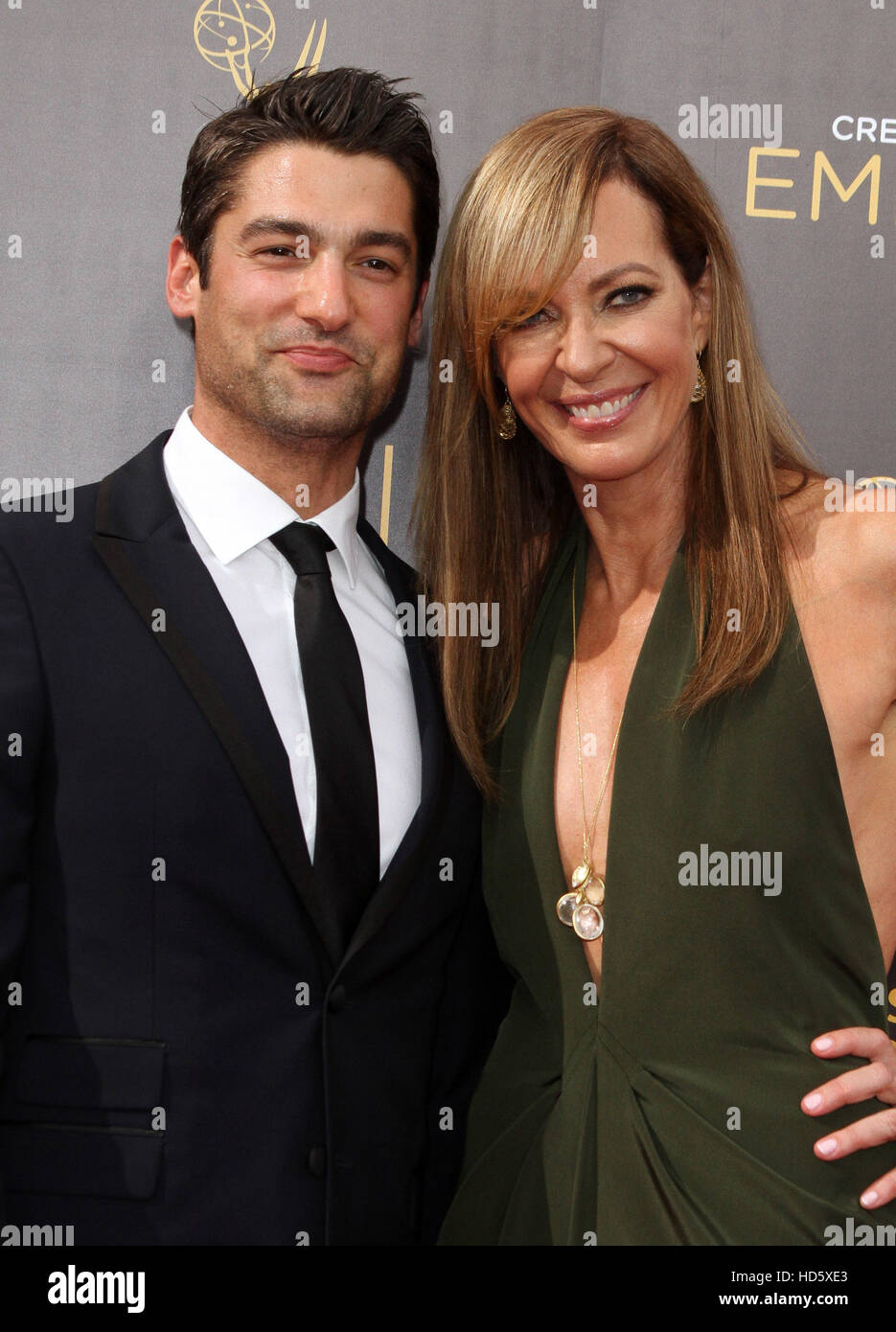 Creative Arts Emmy Awards 2016 -  Day 1 held at the Microsoft Theatre  Featuring: Allison Janney, boyfriend Philip Joncas Where: Los Angeles, California, United States When: 10 Sep 2016 Stock Photo