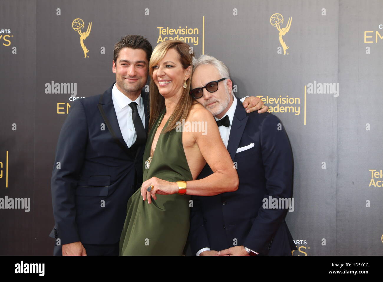 2016 Creative Arts Emmy Awards - Day 1 - Arrivals at the Microsoft Theater on September 10, 2016 in Los Angeles, CA  Featuring: Philip Joncas, Allison Janney, Bradley Whitford Where: Los Angeles, California, United States When: 10 Sep 2016 Stock Photo