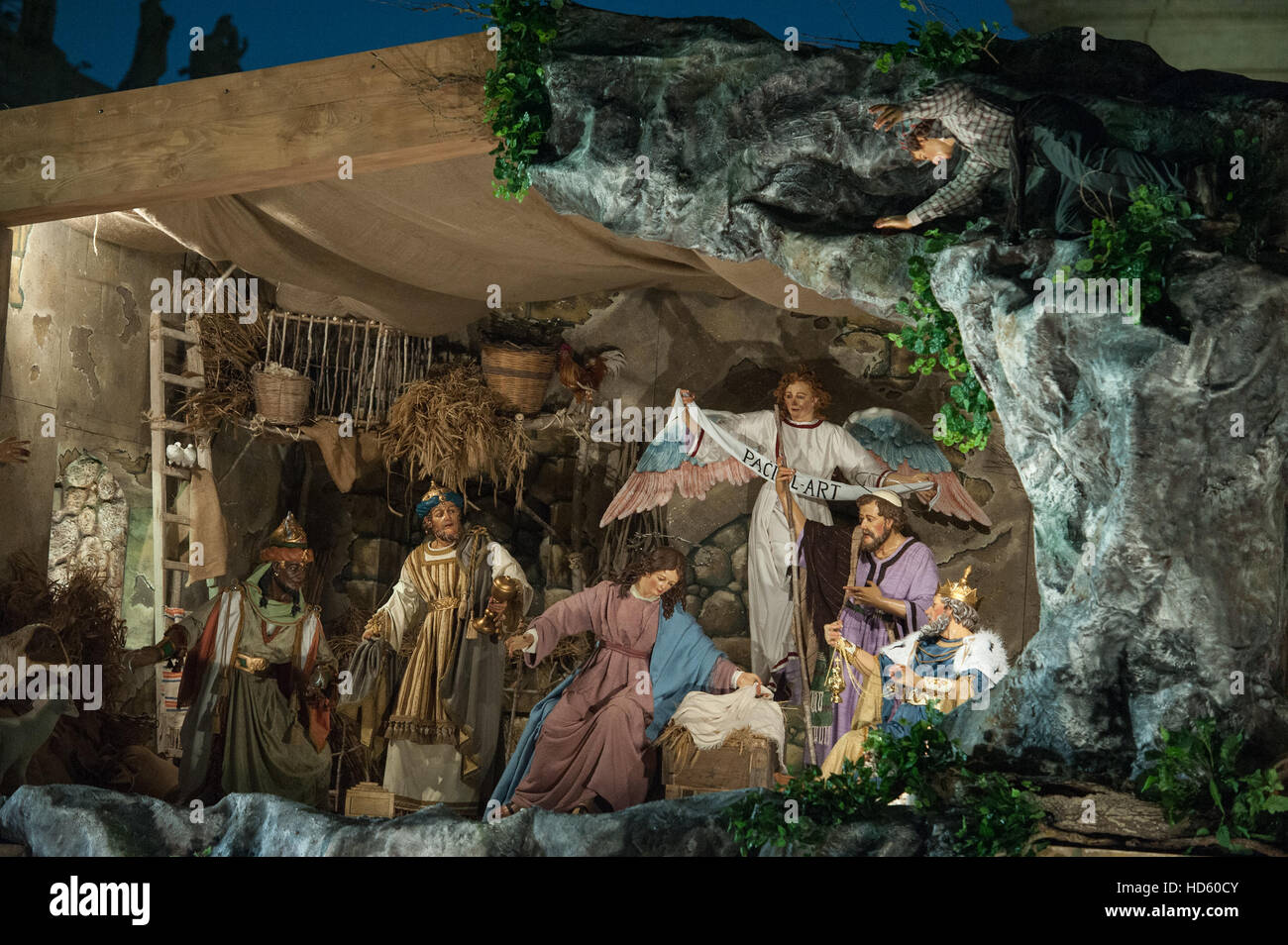 Rome, Italy. 09th Dec, 2016. The lighting of the Christmas tree lights