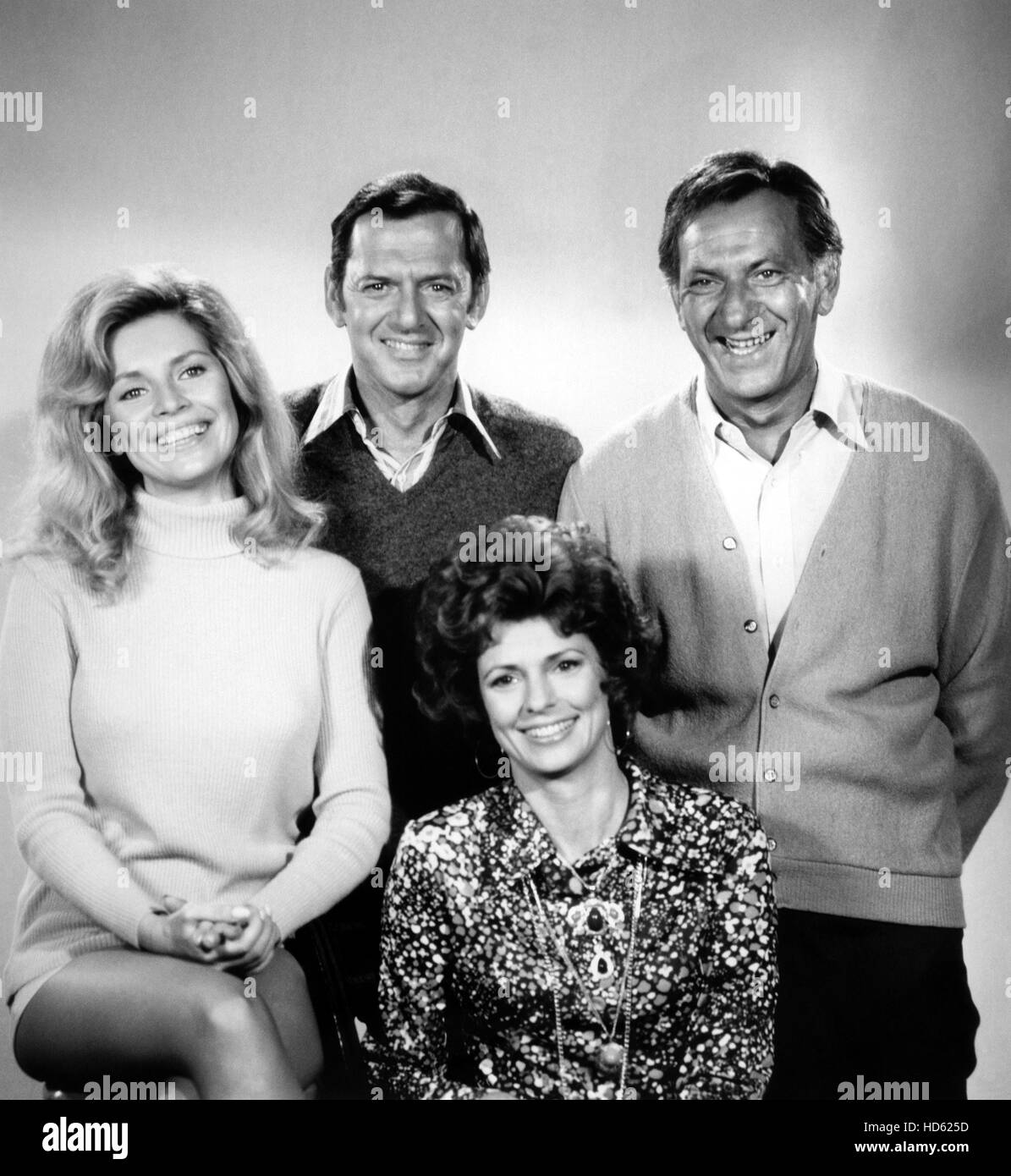 THE ODD COUPLE, top from left: Janis Hansen, Tony Randall, Jack Klugman, bottom: Joan Hotchkis, 1970-75. Stock Photo