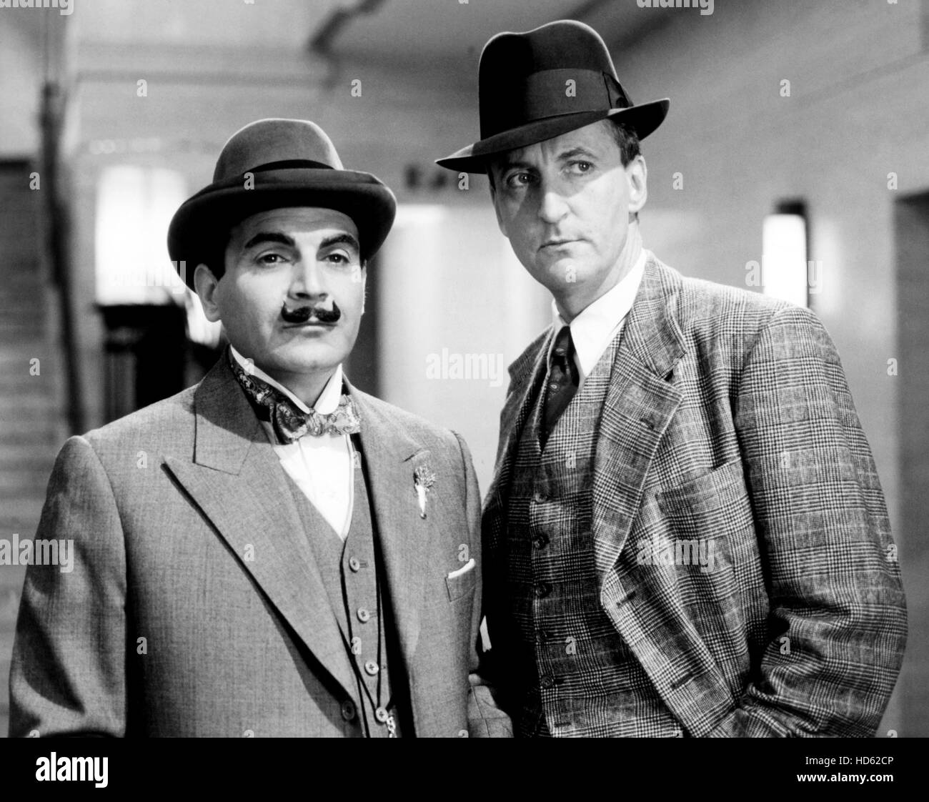 POIROT, David Suchet, Hugh Fraser, 1989.© PBS / Courtesy Everett