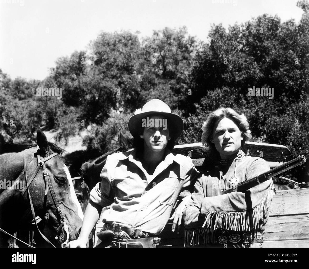 THE QUEST, (aka THE LONGEST DRIVE), from left: Kurt Russell, Tim Matheson, 1976 Stock Photo