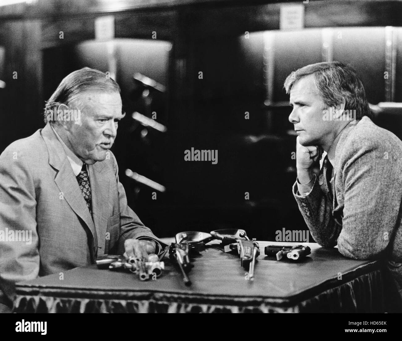 Tom Brokaw, (right), interviewing Bill Ruger, founder of gun ...