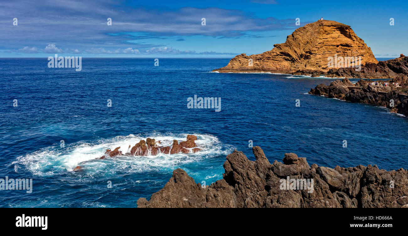 Sea cliffs, Porto Moniz, Madeira, Portugal Stock Photo