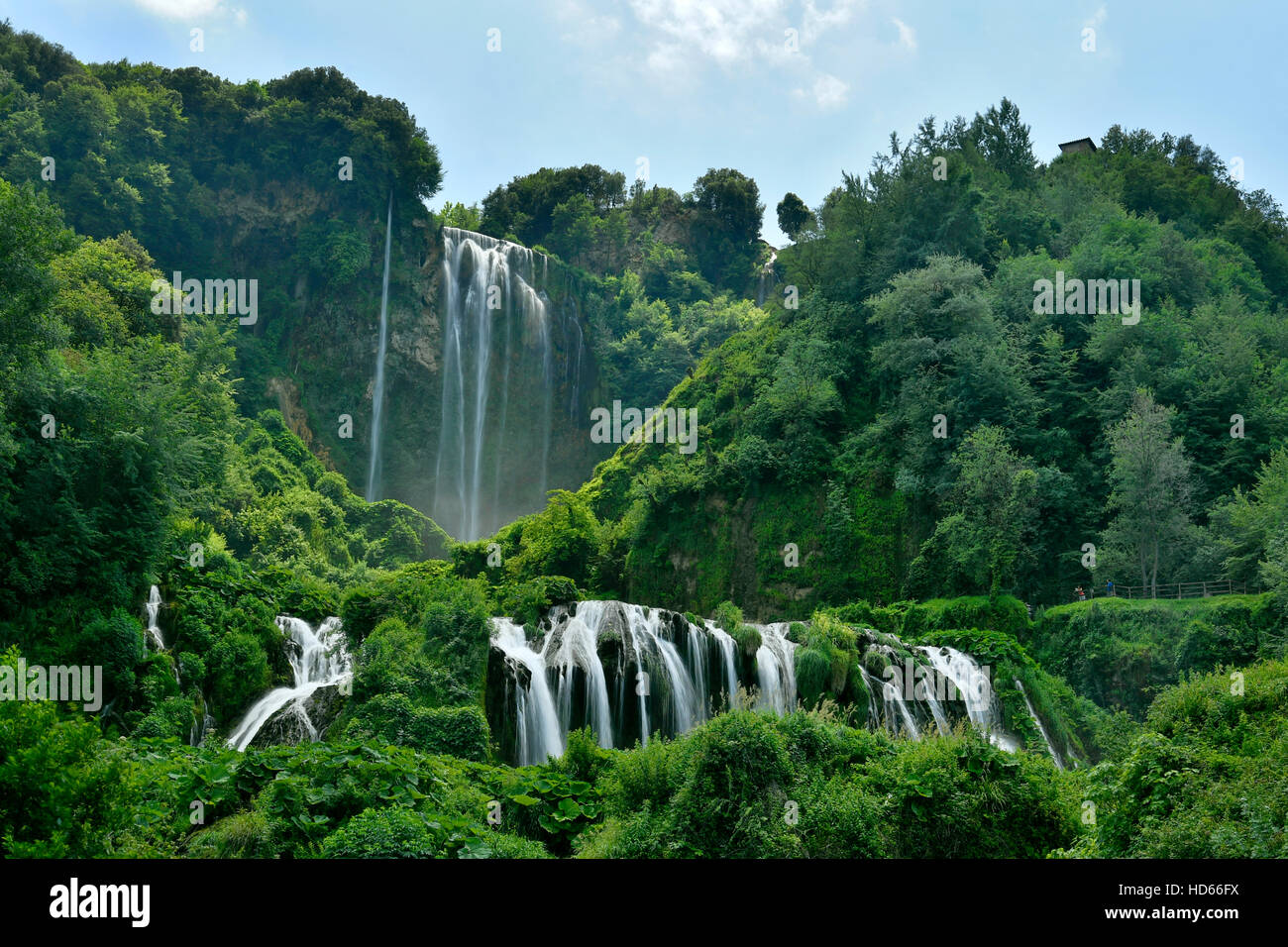 Man-made waterfall, Marmore Waterfalls, Cascate delle Marmore, Umbria, Italy Stock Photo