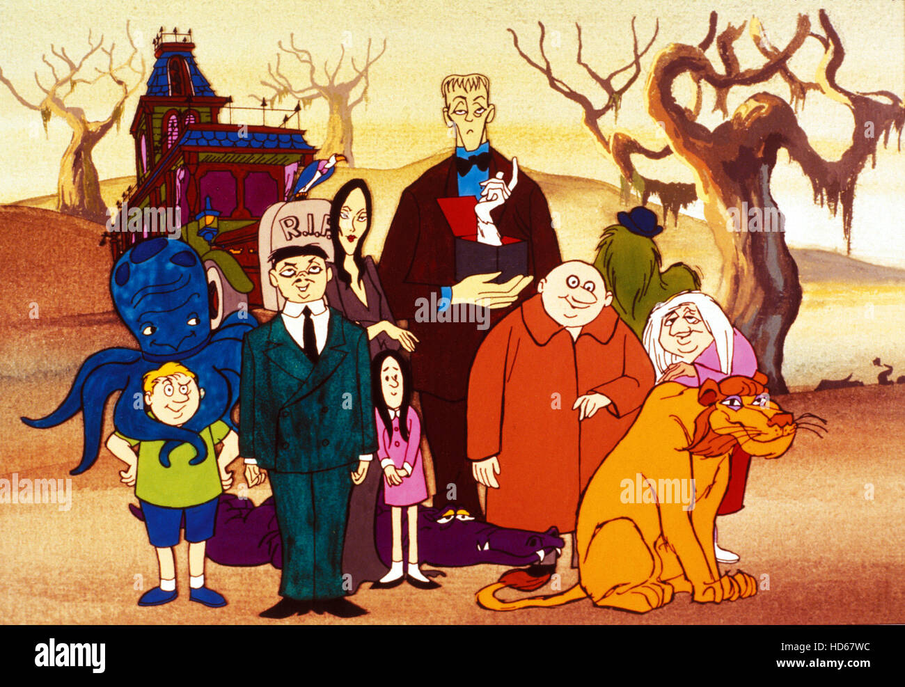 THE ADDAMS FAMILY, Pugsley, Gomez, Morticia, Wednesday, Lurch, Thing, Uncle  Fester, Cousin It, Granny, 1973-75 Stock Photo - Alamy