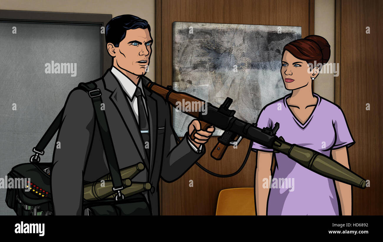 ARCHER, lr Sterling Archer (voice H. Jon Benjamin), Cheryl Tunt (voice Judy Greer) in 'Legs