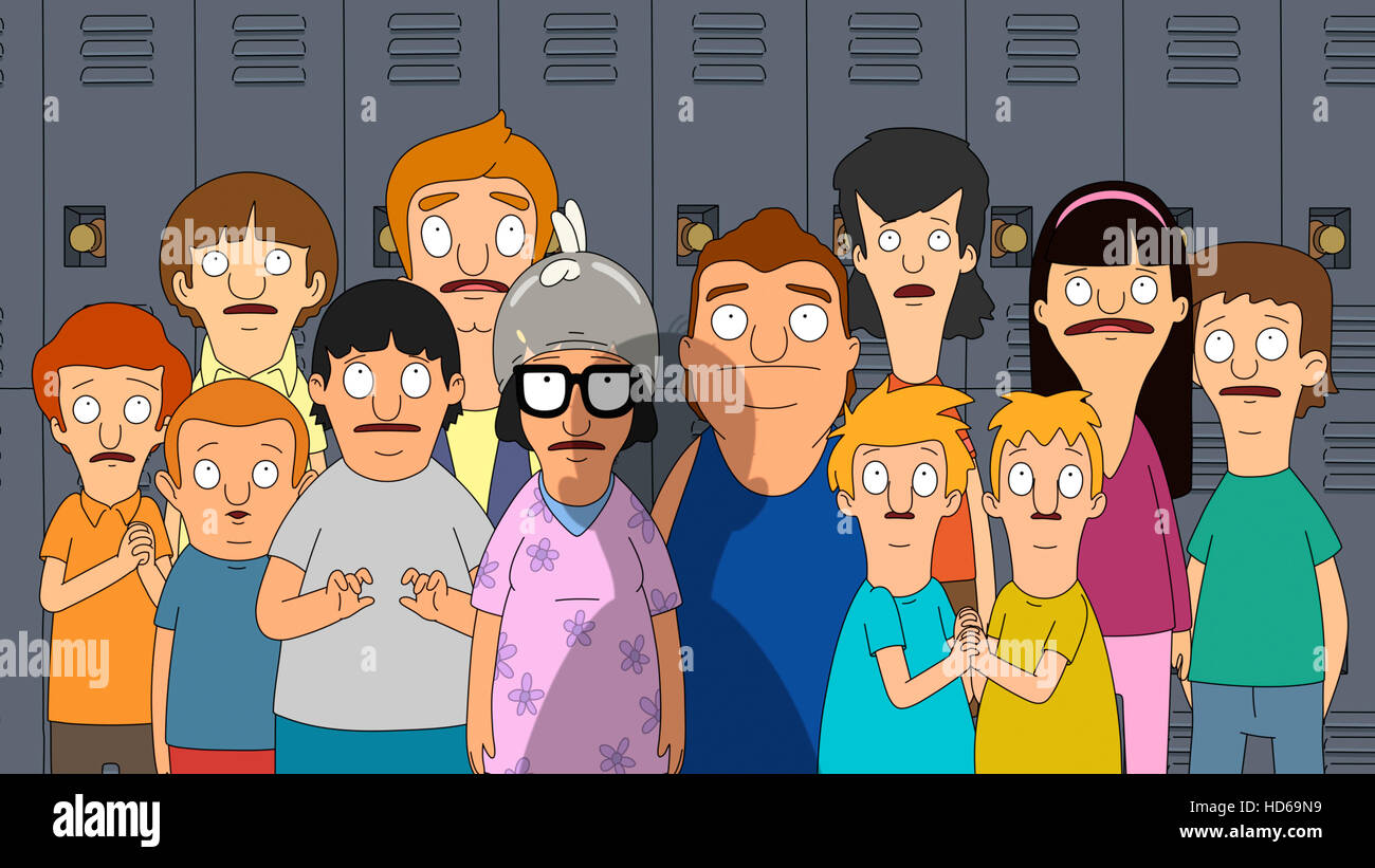 BOB'S BURGERS, 5th from left Tina Belcher, lr Michael Carlish