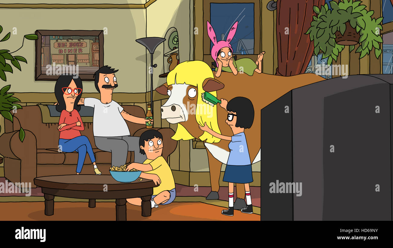 BOB'S BURGERS, (from left) Linda Belcher, Bob Belcher, Gene Belcher