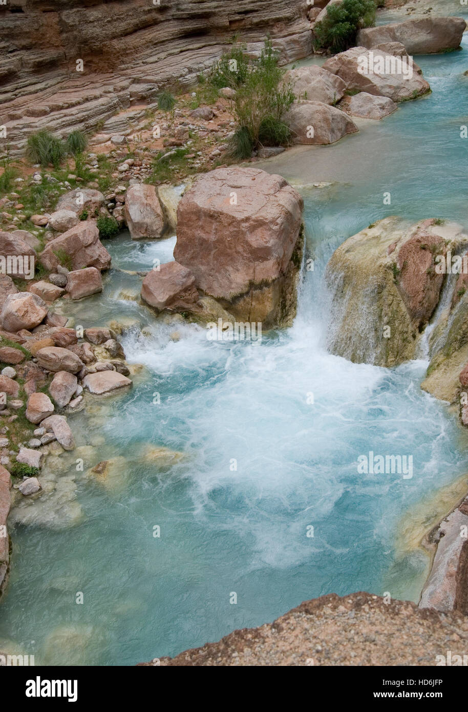 Small Waterfall On Havasu Creek Tributary To The Colorado River In Stock Photo Alamy