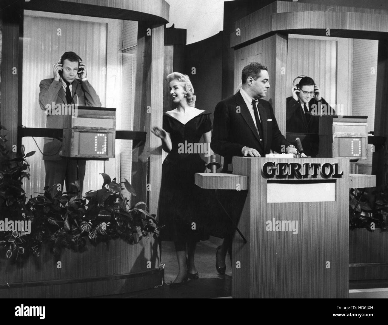 TWENTY-ONE, Charles Van Doren, Jack Barry, Herbert Stempel, 1956-1958, 1957 episode Stock Photo