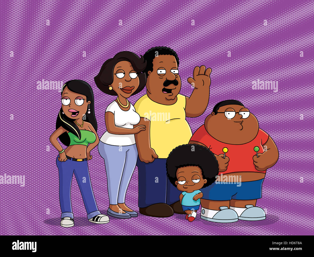 THE CLEVELAND SHOW, (from left): Roberta Tubbs, Donna Tubbs, Cleveland Brown, Rallo Tubbs, Cleveland Brown Jr., (Season 3), Stock Photo