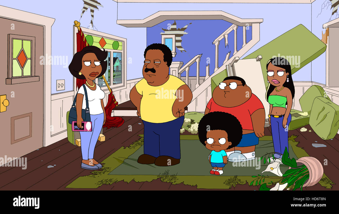 THE CLEVELAND SHOW, (from left): Donna Tubbs, Cleveland Brown, Rallo Tubbs, Cleveland Brown Jr., Roberta Tubbs, 'Yemen Party', Stock Photo