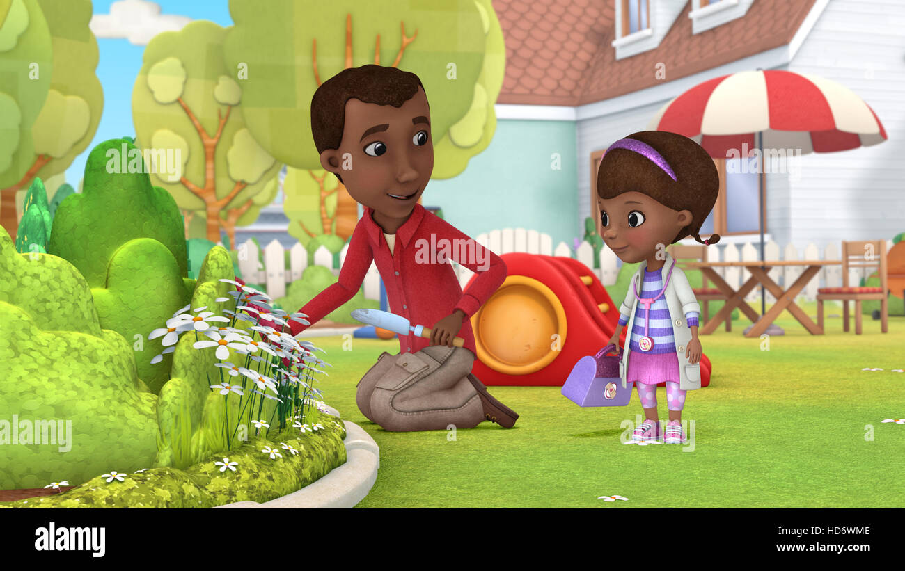 DOC MCSTUFFINS, (from left) Dad, Doc McStuffins, 